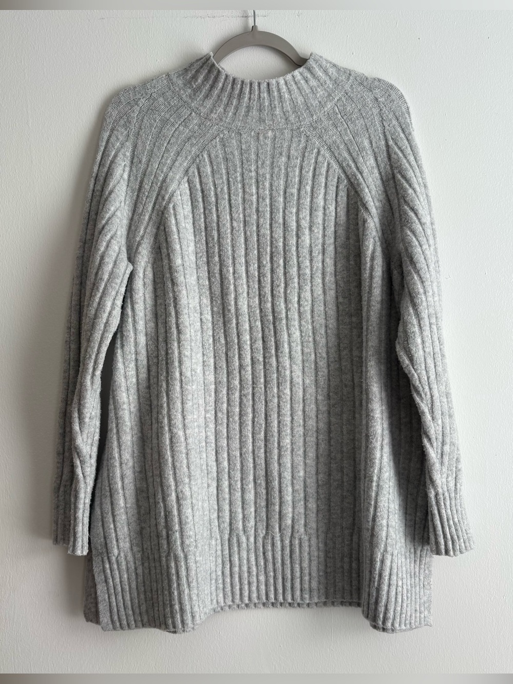 Ava & Viv Gray Solid Mock Neck Ribbed Knit Pullover Sweater Women’s XXL